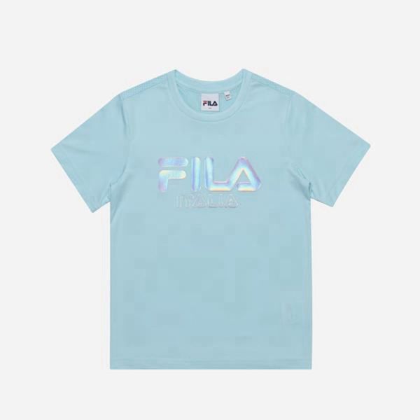 Camisetas Fila Menina Turquesa - Fila Prism Logo S/S Portugal Lisboa,WMCF-63714